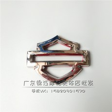 할리데이비슨 바이크 기름탱크 할리 cvo 엠블럼 3D 로고, 실버+레드베이스, 1개