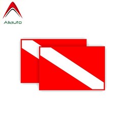 Aliauto 2 x 성격 스쿠버 다이빙 데칼 기어 플래그 스티커 커버 스크래치 pvc 방수 suncreen 비닐 11cm * 7cm|차량용 스티커|, 1개, 단일, 단일