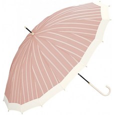 월드 파티 (Wpc) 우산 길이 우산 핑크 55cm 16 개의 뼈 여성 16 개의 뼈 절단 이어 스트라이프 5508-08 P, 1, 단일상품