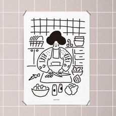 [천삼백케이] [모노하] 유니크 디자인 인테리어 포스터 M 오늘의 요리 식당 A2(대형)