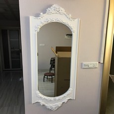 화이트라인 골드 엔틱 플라워 전신거울 북유럽 공주풍 욕실 화장대 거실 현관 인테리어 벽걸이 예쁜 거울, A타입 120 x 40 전신거울