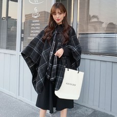 빅사이즈 여성의류 겨울 가을 계절 뚱뚱한 와이드 루즈핏 슬림핏 케이프 판초