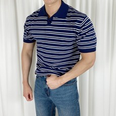 남자스트라이프카라니트