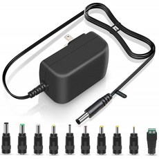UL 목록 19V 1A 1.2A 최대 전원 공급 전원 코드 멀티 잭 어댑터 교체 벽면 전환 AC DC 어댑터 조절 충전기 LED 경량 CCTV 스피, 단일옵션