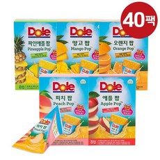 DOLE 돌후룻팝 40팩(피치8팩+애플8팩+오렌지8팩+망고8팩+파인애플8팩), 없음