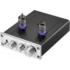 Nobsound HiFi 6J2 진공관 프리 앰프 스테레오 프리 앰프 디지털 고음 및 저음 톤 컨트롤 (실버), 단일옵션