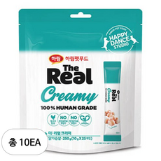 하림펫푸드 더리얼 크리미 고양이 짜먹는 간식, 10개, 250g