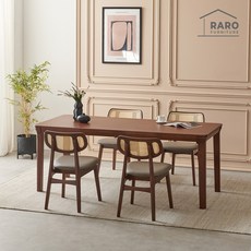 라로퍼니처 벨로나 1900 고무나무 원목 6인 식탁 세트, 식탁+의자4, 상세 설명 참조