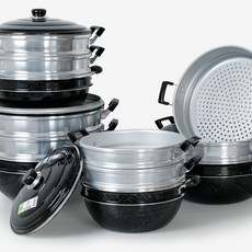 킹크랩찜기 대형찜솥 랍스타 대게 만두 큰냄비 찜통 업소용 3단, 다용도 3단 찜기 28cm, 1개