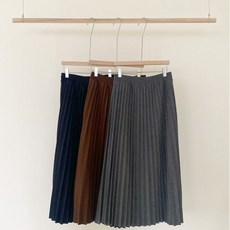 더글레이즈 여자 겨울 롱 주름 치마 아코디언 스커트