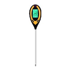 토양 PH 계량기 테스터 4 in 1 테스트 키트 수분 온도 경수 및 모니터 2X, 01 Yellow Black
