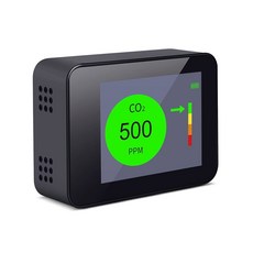 CO2 이산화탄소 감지기 실내 공기질 모니터 휴대용 홈스쿨 오피스 여행용 USB 충전식 미터 테스터기, 1개