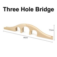 종류의 나무 트랙 액세서리 너도밤나무 철도 기차 다리 터널 교육용 완구, 12) three hole bridge, 1개