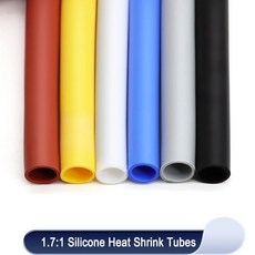 실리콘 열 수축 튜브 케이블 절연 고온 소프트 와이어 랩 보호대 직경 0.8 30mm 2500V, Black, 10mm, 1개