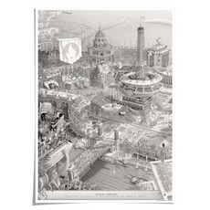 2024 파리 올림픽 포스터 흑백 50cm x 70cm 올림픽 공식 제품 Affiche des Jeux Olympiques de Paris 2024