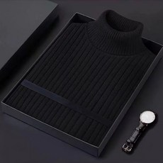 겨울 남자 터틀넥 슬림핏 도톰 꽈배기 니트