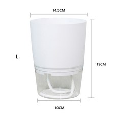 수경 식물 화분 자체 급수 재배자 실내 정원 용품 장식 물 컨테이너 꽃 냄비와 자체 급수 재배자, 하얀색, 중간