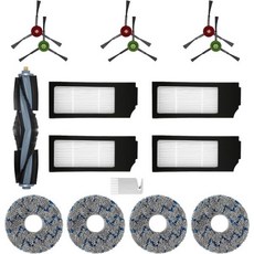 Ecovacs DEEBOT T20 Omni T10 X1 TURBO Plus 로봇 진공 청소기 호환 교체 부품 호환용 필터 브러시 대걸레 패드 액세서리 키트 (16팩)
