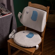 레니몰 사무실쿠션 베개 자동차 등쿠션 아디허리보호대 신기 큐트 허리받침대 허그, 허리 쿠션 （35 *32 ）, 회색코끼리
