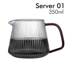 커피 서버 세로 줄무늬 유리 포트 내열 드립 공유 바리스타 주전, 1.350ML, 1개