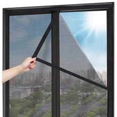 kattv 미세 방충망 현관 모기장 벨크로 창문 발코니 미세먼지 창문 필터 모기장, 01블랙130*150cm, 1개