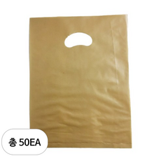 팩스타 펀칭 비닐 포장봉투 가로 30cm x 세로 40cm, 금색, 50개