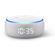 Amazon 에코 도트 3세대 블루투스 스피커 시계 Alexa 스마트 스피커- 샌드스톤