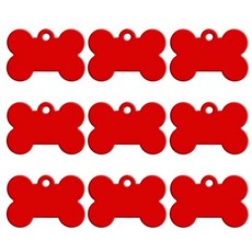  도매 100pcs 개 목걸이 ID 태그 개를위한 고양이 이름 고양이 애완 동물 뼈 모양 태그 새겨진 알루미늄 디자이너 애완 동물 가게 액세서리, 빨간색, 51X36X1MM 