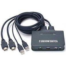 TCNEWCL USB HDMI KVM Switch 2 Ports Selector Switcher for 2PC Sharing Video Monitor and Keyboard, One Color_One Size, 상세 설명 참조0, One Color_One Size