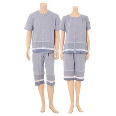 와코루 DB 면요루 보더 라운드넥 커플잠옷