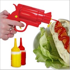양념 조미료 소스 뿌리는 리볼버 총 모양 용기 단품