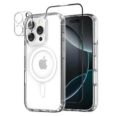 MagSafe Clear Fit 手機殼+正面強化玻璃膜+相機保護膜全套