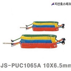 물건짱 지산호스테크 에어우레탄호스 카플러-청 JS-PUC1065A 10X6.5mm 5m 1EA 에어노즐 카플러 부속품, 1