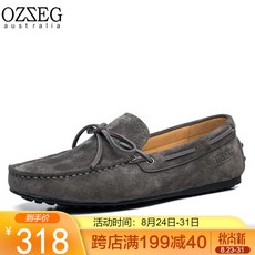 OZZEG 호주 여름 콩 슈 즈 남 리 얼 가죽 캐 주 화 운전화 커버 발 슬립 온 그레이 39