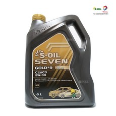 에스오일 7 GOLD 세븐골드 C2 C3 5W30 6L, 1개