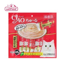 이나바 챠오츄르 츄르스틱 구루메 버라이어티 츄브 4p/20p/40p/60p 고양이 마약간식, 1팩, [SC-127] 참치 해물믹스 20p