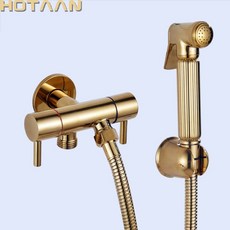 HOTAAN 구리 화장실 핸드 헬드 비데 수도꼭지 분무기 비데 세트 분무기 총 화장실 스프레이 욕실 자체 청소 샤워 헤드