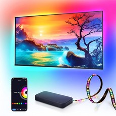 Gteetoo TV LED 백라이트 TV LED 백라이트 키트 게이밍 싱크 박스 키트 HDMI2.0 4K 게이밍 박스 및 10m(32피트) RGB TV LED 조명 스트립