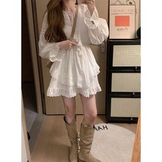 커플팰리스2 유혜원 프렌치 화이트 드레스 날씬한 스커트 빅사이즈