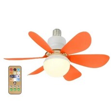 메모리 기능이 있는 천장 선풍기 LED 램프 사무실 침실 주방용 리모컨 AC85V-265V E27 40W, [07] 주황색, [01] 42cm, [01] white lampshade, 07 주황색, 1개