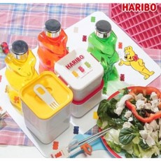 하리보 골드베렌 런치박스 2단 도시락, 블루, 1개