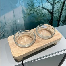 기글리 애견원목 식기 1구 2구 (그릇별도), 1개, 2구(화이트보드S)