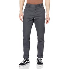 Dickies 남성용 바지 슬림 핏 워크 그레이 (차콜 그레이) 제조사 크기 : 32/34