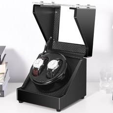 2 + 0 피아노 페인트 자동 탄소 섬유 시계 와인 더 아크릴 커버 Watchwinder Remontoir 모터 발동기 회 전자 권선 상자|시계를 감는 장치|, 1개, 단일, 단일