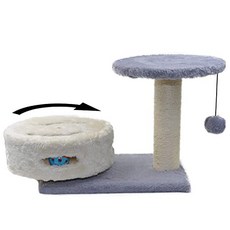 Easy Style Cat Tree Condo Furniture Kitten Activity Tower Pet Kitty Play House with (Rotating Grey), Rotating Grey