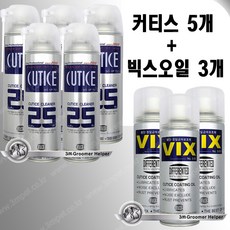커티스크리너 500ml (5개묶음) + 빅스 오일 300ml (3개묶음) 미용가위 클리퍼날 바리깡날 냉각. 세정. 소독제. 급속 냉각제. 금속 방청윤활제. 부식방지 녹방지, 1개