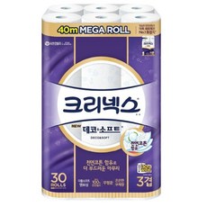 크리넥스 데코앤소프트 3겹 화장지, 40m, 30개입, 1개