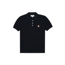 24SS 메종키츠네 폭스 패치 폴로 반팔 티셔츠 블랙 LM00208KJ7002 P199