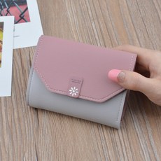 굿앤리치리테일 학생반지갑 여성 숏 트렌드 스타일리쉬 멀티 버클 작은지갑 스위트 동전지갑 집다 큰 지폐