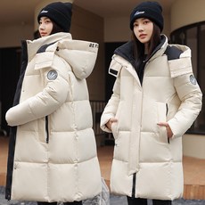 POMTOR 도톰하게 슬림핏 하프 패딩 겨울 코트 롱패딩